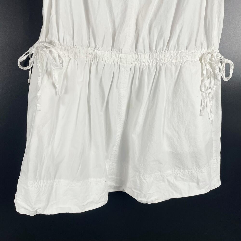 Splendid Chase Cotton Poplin Dress White Mini Drawstring Waist Sleeveless Sz L‎ - Picture 6 of 11